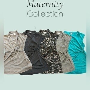 Five Liz Lang Maternity sz M Sleeveless Top Tank Lightweight Tunic Blouse